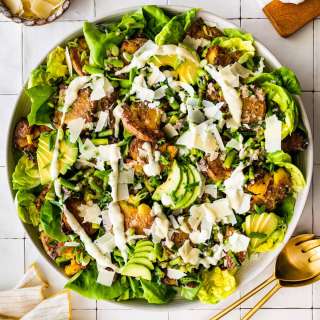 Smashed Potato Spring Salad with Creamy Lemon Dressing
