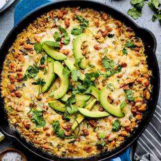 Cheesy Rice and Bean Skillet