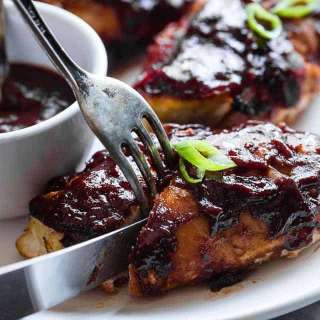 Bacon Wrapped Sweet and Sticky Stuffed Chicken Breast
