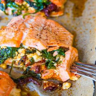 Mediterranean Stuffed Salmon