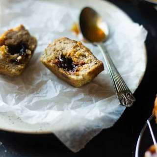 Caramel Stuffed Paleo Banana Bread Muffins