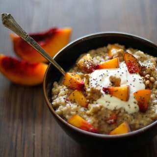Steel Cut Oatmeal Recipe with Peaches
