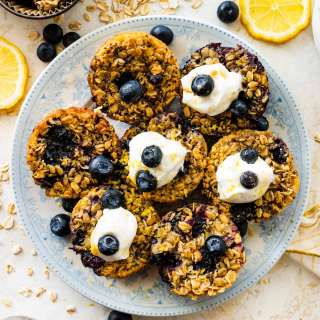 Lemon Blueberry Baked Oatmeal Cups