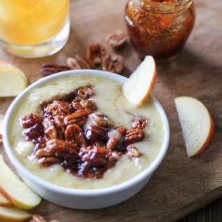 Baked Brie with Boozy Fig Spread and Pecans