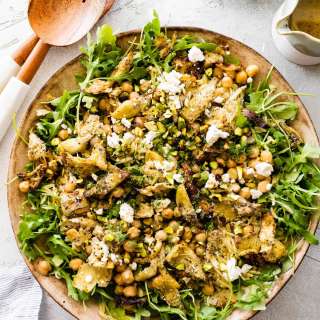 Roasted Artichoke Chickpea Orzo Salad