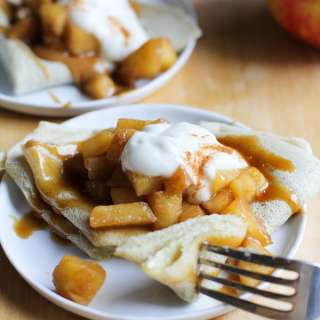 Savory Cheese Crepes with Spiced Apples