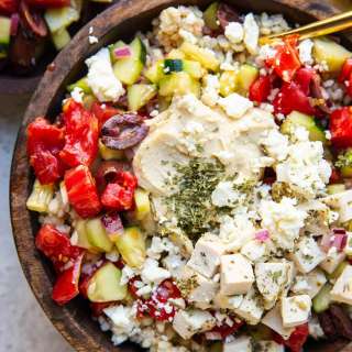 Mediterranean Chicken Hummus Bowls