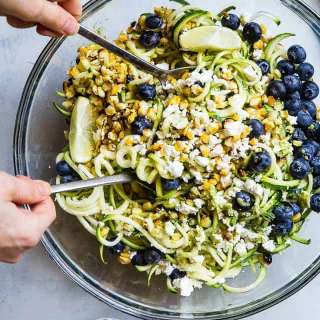 Cold Summer Zucchini Noodle Pasta Salad