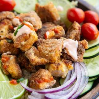 Crispy Bang Bang Chicken and Rice Bowls