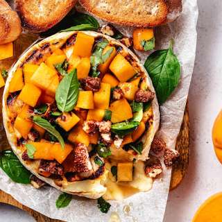 Grilled Brie with Peaches