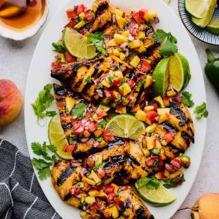 Hot Honey Chicken with Peach Pico de Gallo