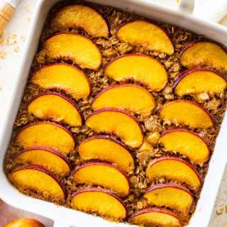 Brown Butter Peach Baked Oatmeal
