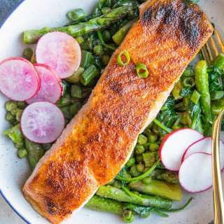30-Minute Spring Salmon Bowls with Asparagus and Peas