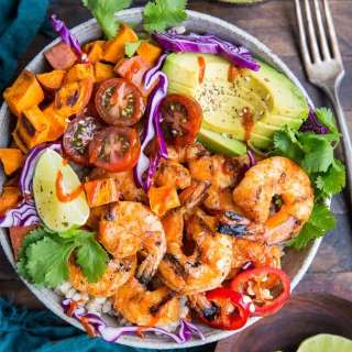 BBQ Shrimp and Sweet Potato Bowls