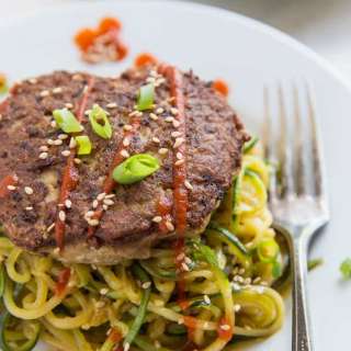 Asian Turkey Burgers with Garlic Zucchini Noodles