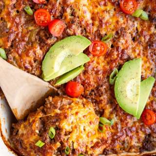 Ground Beef and Rice Enchilada Casserole