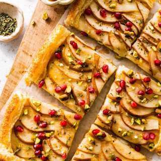 Pear Brie Puff Pastry Tart