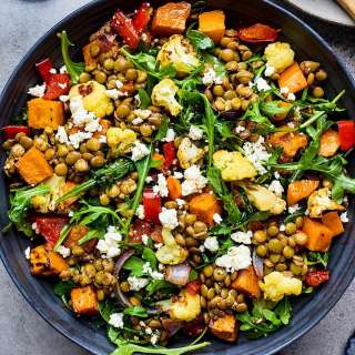 Roasted Vegetable Lentil Salad