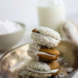 Pumpkin Cookies with Coconut Cream and White Chocolate