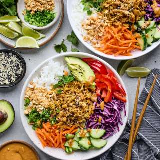 Shredded Tofu Peanut Bowls