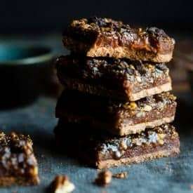 Paleo Chocolate Pecan Pie Bars With Date Caramel