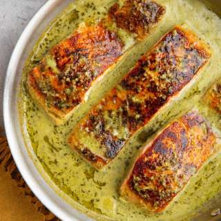 Creamy Pesto Salmon Recipe