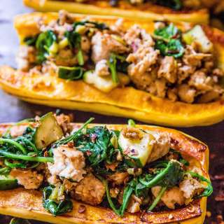 Ground Turkey Stuffed Delicata Squash