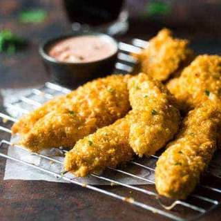 Cheesy Baked Chicken Tenders With Mexican Couscous Crust