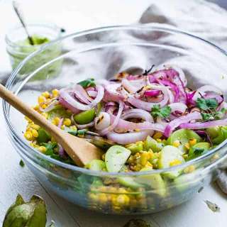 Grilled Mexican Corn Salad With Tomatillos