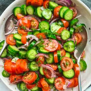 Cucumber and Tomato Salad (with Onions)