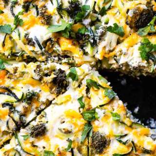 Healthy Baked Cheesy Zucchini Casserole with Broccoli