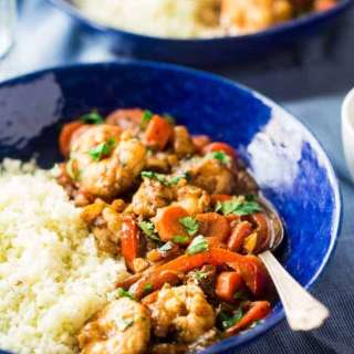 Jerk Shrimp Stew with Cauliflower Rice {Whole 30 + Paleo}