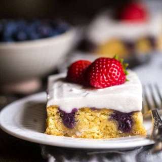 Paleo Poke Cake With Blueberries, Strawberries, And Coconut Cream + Healthy Berry Desserts