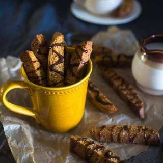 Gingerbread Gluten-Free Biscotti With Coffee Glaze