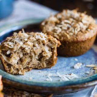 Flourless Oatmeal Applesauce Almond Butter Muffins