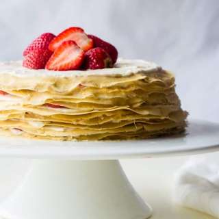 Paleo Crepes Cake With Lemon Strawberry Coconut Cream