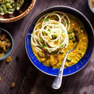 Coconut Curry With Almond Butter, Sweet Potato and Apple Noodles