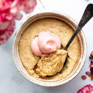 Microwave Strawberry Protein Mug Cake