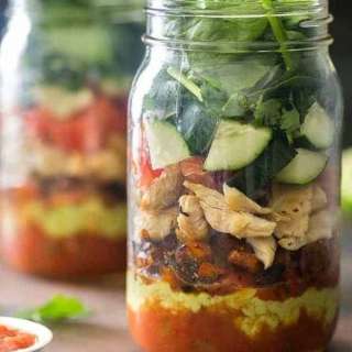 Taco Mason Jar Salad Recipe {Paleo, High-Protein, Super Simple + Low-Carb}