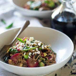 Healthy Pasta Salad With Strawberries And Balsamic Vinaigrette
