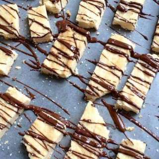 Lemon Shortbread Cookies with Chocolate Drizzle