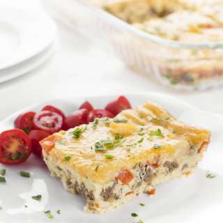 Cheesy Sausage and Pepper Egg Bake