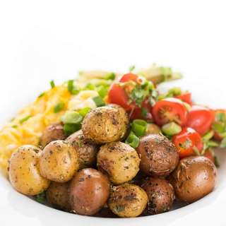 Healthy Breakfast Bowl with Cheese Egg and Potato