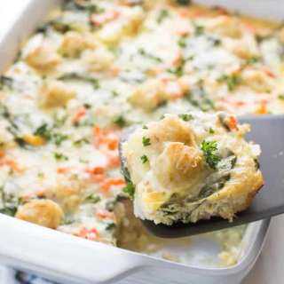 Make Ahead Tater Tot Breakfast Casserole with Veggies