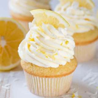 Lemon Coconut Cupcakes with Vanilla Buttercream Frosting