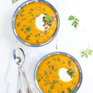 Roasted Butternut Squash and Red Lentil Soup