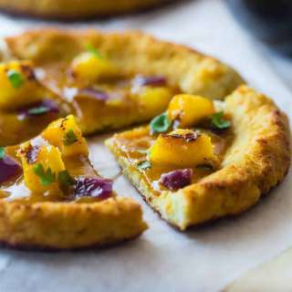 Paleo Pizza with Mango Curry Cashew Sauce