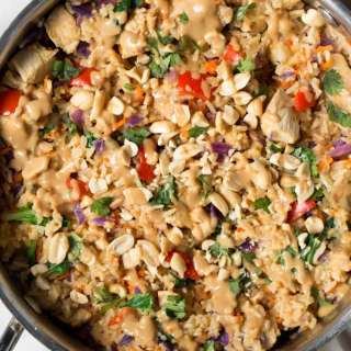 Thai Chicken Peanut Rice Skillet