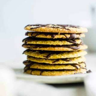 Pistachio Whipped Shortbread Cookies with Chocolate
