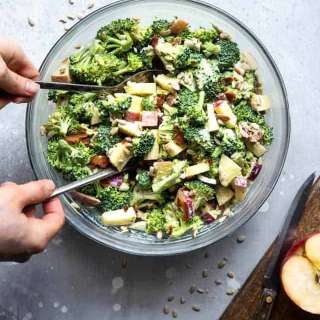 Healthy Broccoli Apple Salad With Greek Yogurt